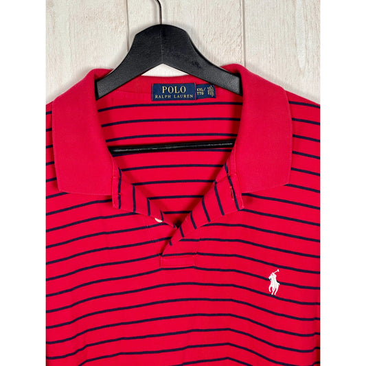 Ralph Lauren Red Long-Sleeve Polo with Black Stripes - Heritage Fashion