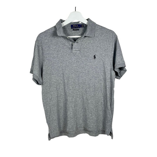 Ralph Lauren Grey Polo Short Sleeve | Size M, 100% Cotton - Heritage Fashion