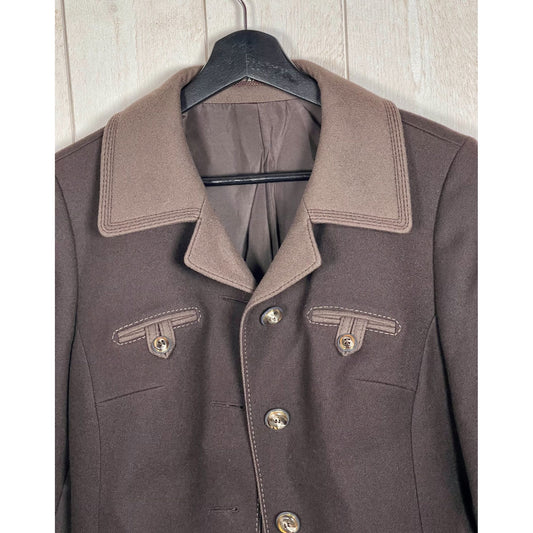 Classic Brown Women's Blazer Jacket, Size S - Heritage Fashion