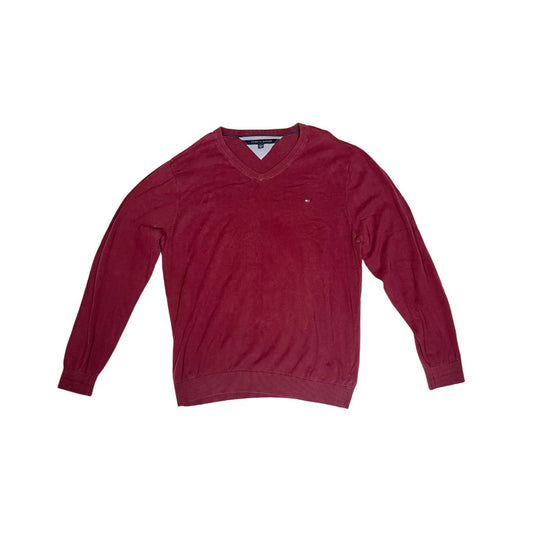 Bordeaux Tommy Hilfiger XXL V-Neck Sweater - Heritage Fashion