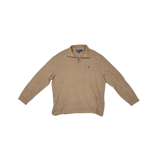 Ralph Lauren Beige 1/4 Zip Sweater - Heritage Fashion