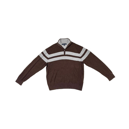 Tommy Hilfiger 1/4 Zip Sweater Brown - Heritage Fashion